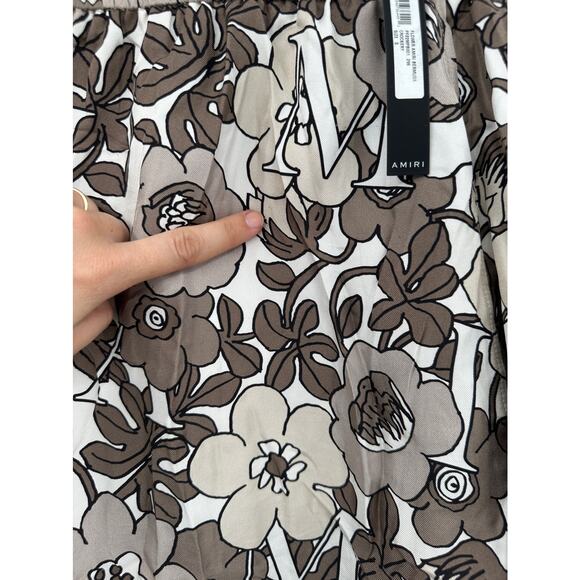 Amiri Shitake Flower Print Men's Bermuda Silk Shorts Size Small NWT - Picture 8 of 9